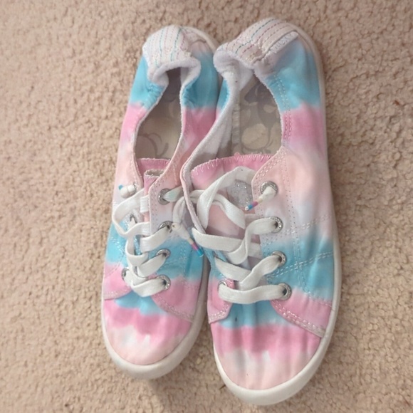 Roxy tie dye slip on shoes with laces size 4 Youth - Picture 5 of 10